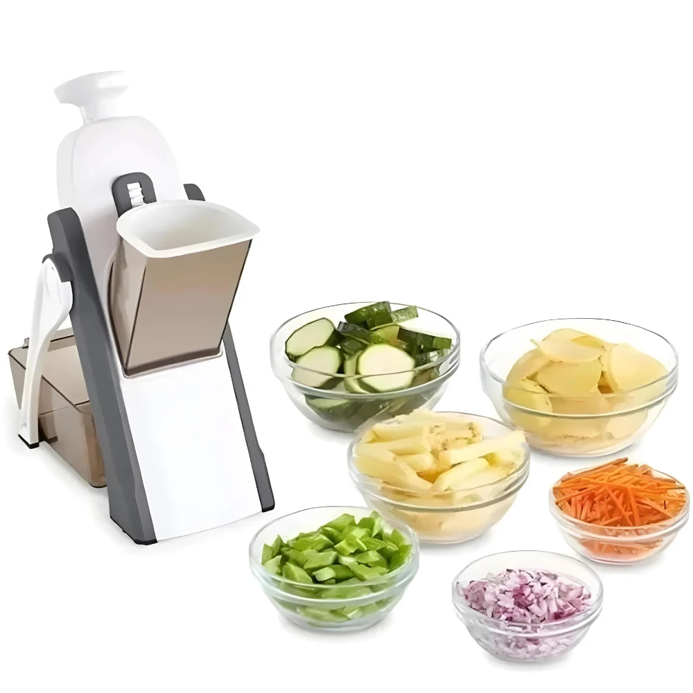 Cortador ChefMax Multifuncional 5 em 1 - Cortador e Fatiador de Legumes Manual 5 em 1